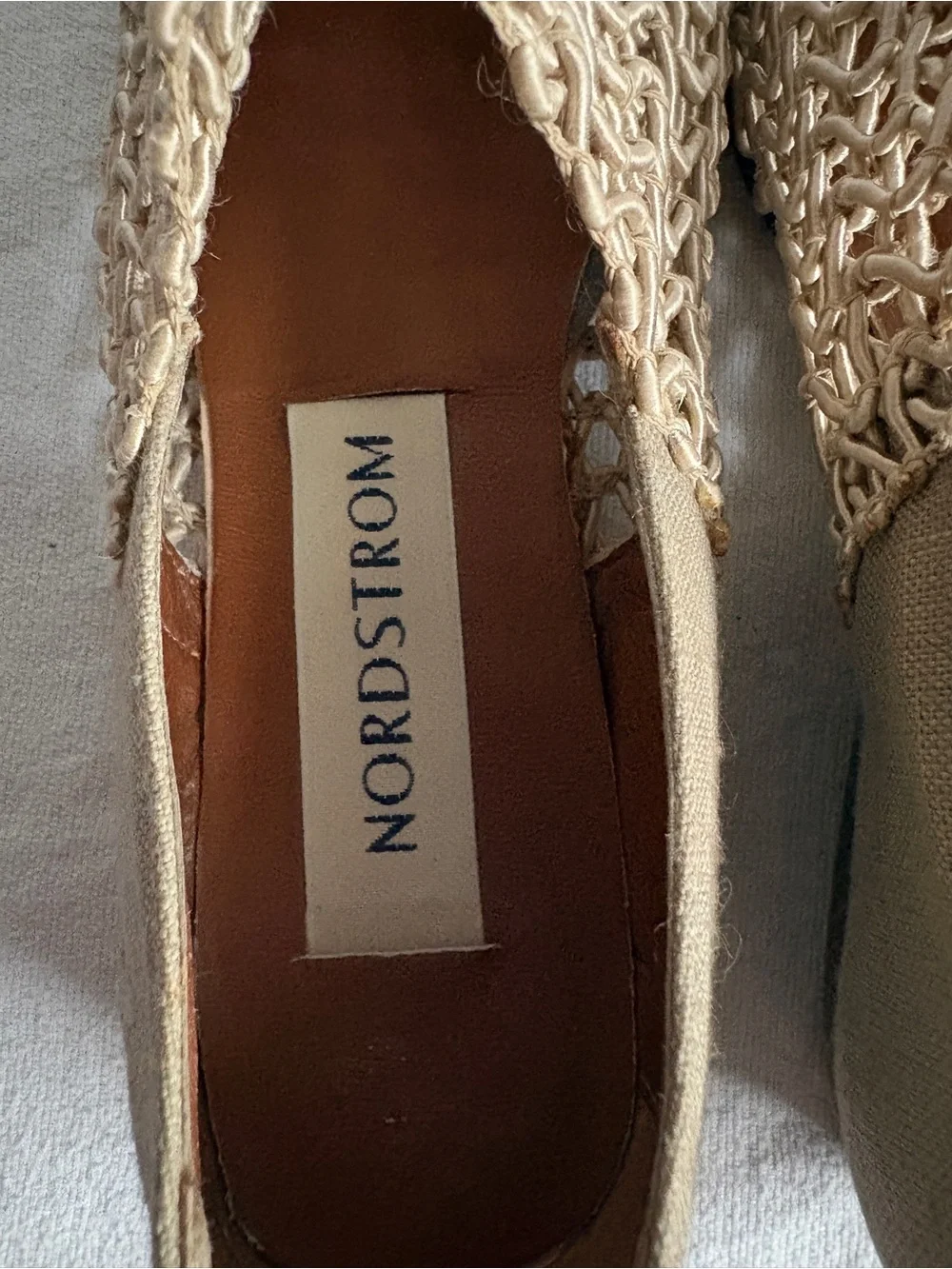 Nordstrom Natural Beige Woven Mule Flats - Picture 8 of 12
